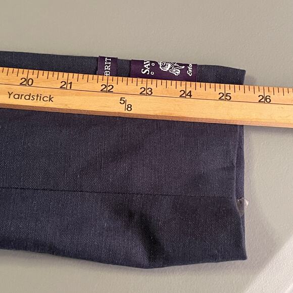 The Savile Row Mens Blazer Jacket 40L Blue‎ Brit Skinny Linen Blend 2 Button - Picture 10 of 12